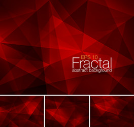 Dynamic Polygon Red Fractal Background vector image