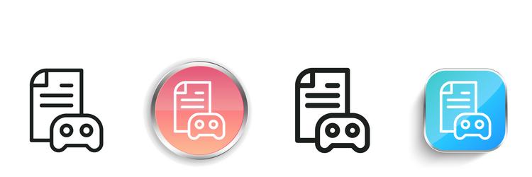 gaming guide icon thin linear regular and button vector image