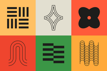 geometric patterns of lines and shadows - set vector image