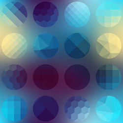 pattern circles of different texture on blurred vector image