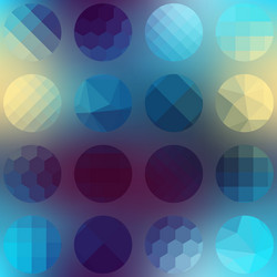 pattern circles of different texture on blurred vector