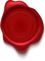 red wax seal with empty space for custom text vector image