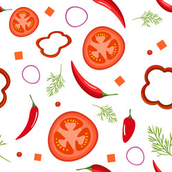 seamless pattern on white background with red vector image