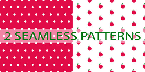 set of two seamless patterns in red color vector image