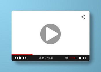 video player template for web or mobile apps vector