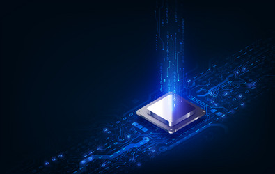 abstract technology chip processor background vector image