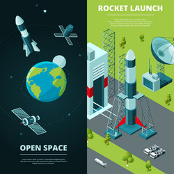 Vertical banners with pictures of space travel vector