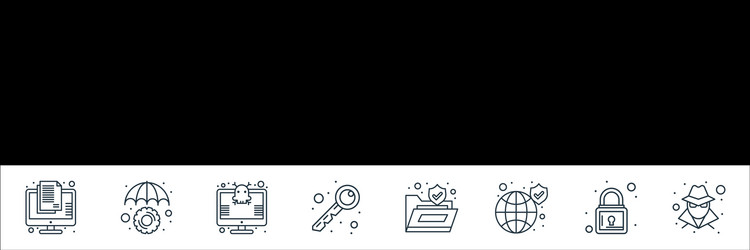 web security line icons linear set quality vector image