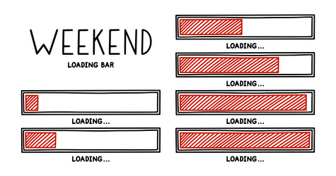 weekend loading bar infographics design element vector image