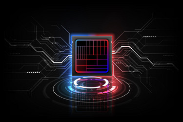 Abstract technology chip processor background vector