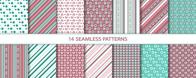 big set of decorative seamless patterns vector image