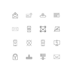 cyber security simple linear icons set outlined vector image