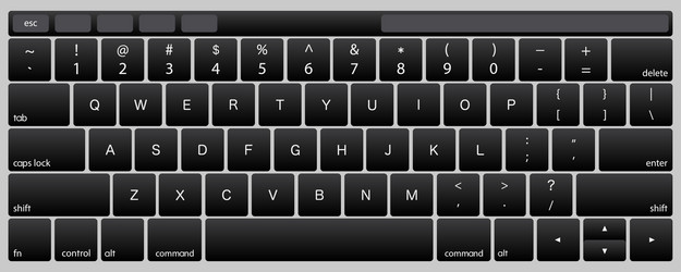 laptop computer keyboard dark black button vector image