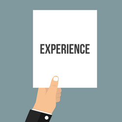man showing paper experience text vector image