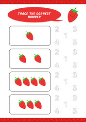 preschool counting learn worksheet tracing vector image