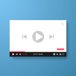 video player template for web or mobile apps vector image