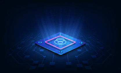 abstract technology chip processor background vector image