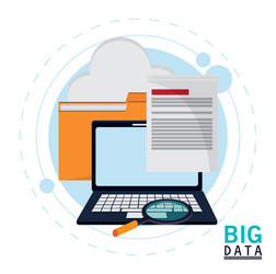 big data center base and web hosting icon set vector image