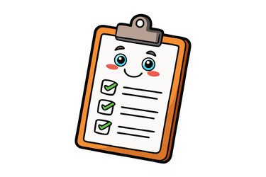 clipboard with green check marks on a checklist vector image