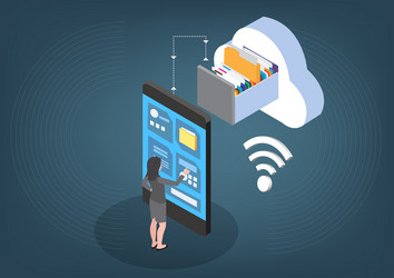 cloud-based data center connectivity network vector image