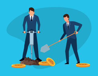 digital mining bitcoin vector image