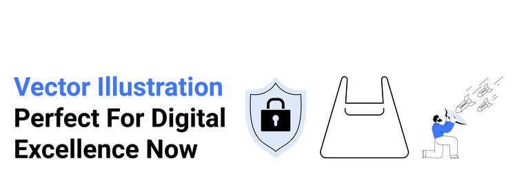 digital security and workflow concept with shield vector image