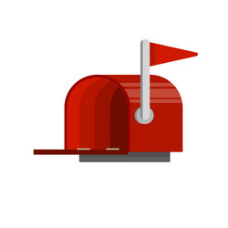 open red mailbox mail and message vector image