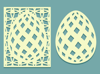 set tracery eggs with grid pattern laser vector image