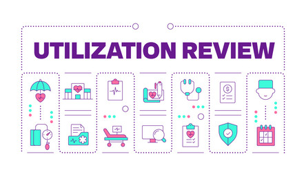 utilization review word concept isolated on white vector image