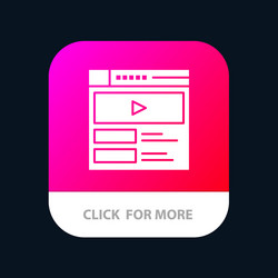 Video player web website mobile app button vector