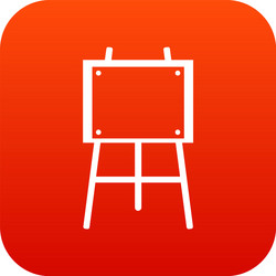 wooden easel icon digital red vector