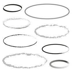 assorted oval frames set diverse elliptical vector image