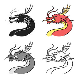 Cartoon Dragon Icon - Asian Symbol Vector Image