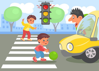 Crossing Road Rules Set 24841909 Vector Art at Vecteezy