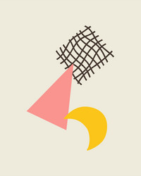 abstract geometric element square triangle moon vector image