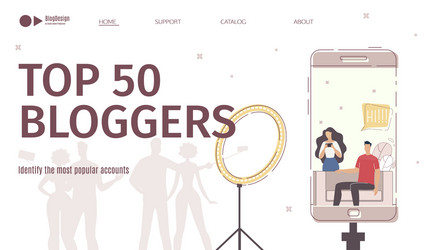 Bloggers accounts rating service webpage vector