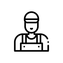 carpenter icon thin linear style design isolated vector image