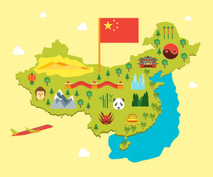 cartoon travel china tourism concept vector