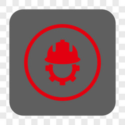 development helmet rounded square button vector image