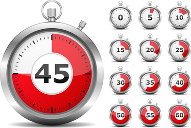 90 minutes timer stopwatch or countdown icon time Vector Image