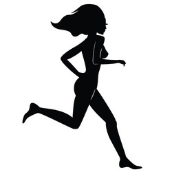 Running woman silhouette vector