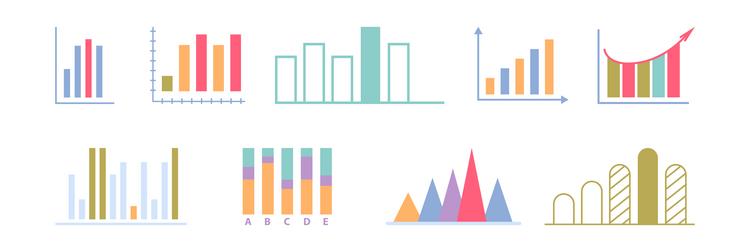 structured data charts with arrows vector image