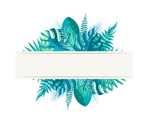 Tropical Leaf Banner Vector Image