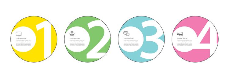 Circular Timeline with Number Data vector image