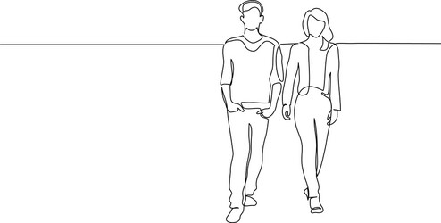 Continuous line drawing. Romantic couple. 6637716 Vector Art at Vecteezy