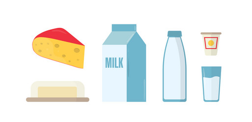 Realistic dairy products different natural milk Vector Image