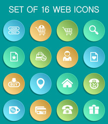 e-commerce interface web icons on colorful round vector image