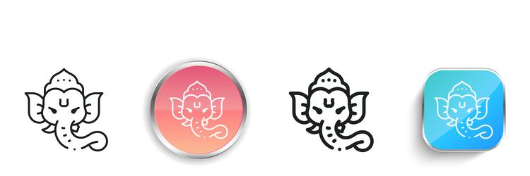 ganesha icon thin linear regular and button style vector image
