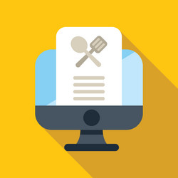 online menu displayed on computer screen for food vector image