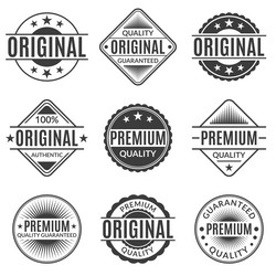 original and premium quality stamp or seal set vector